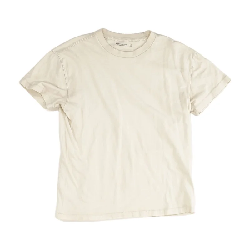 Casual Men's T-ShirtsBeige Solid Crewneck T-Shirt