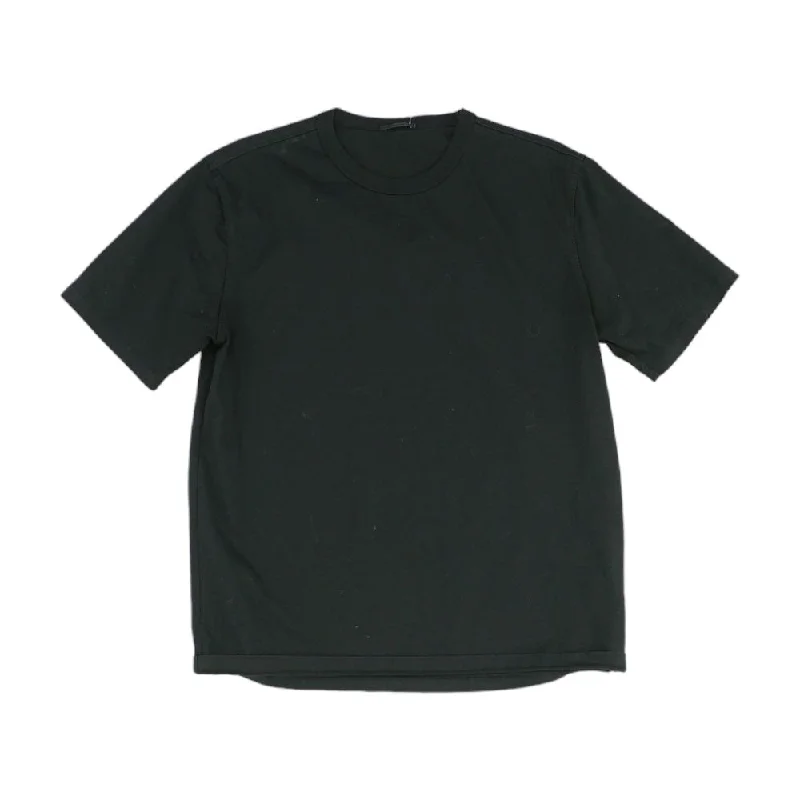 Men's Shirts with Velcro ClosuresBlack Solid Crewneck T-Shirt