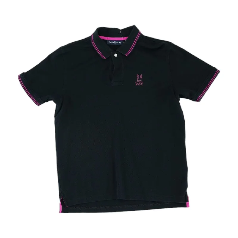 Men's Shirts with TiesBlack Solid Short Sleeve Polo