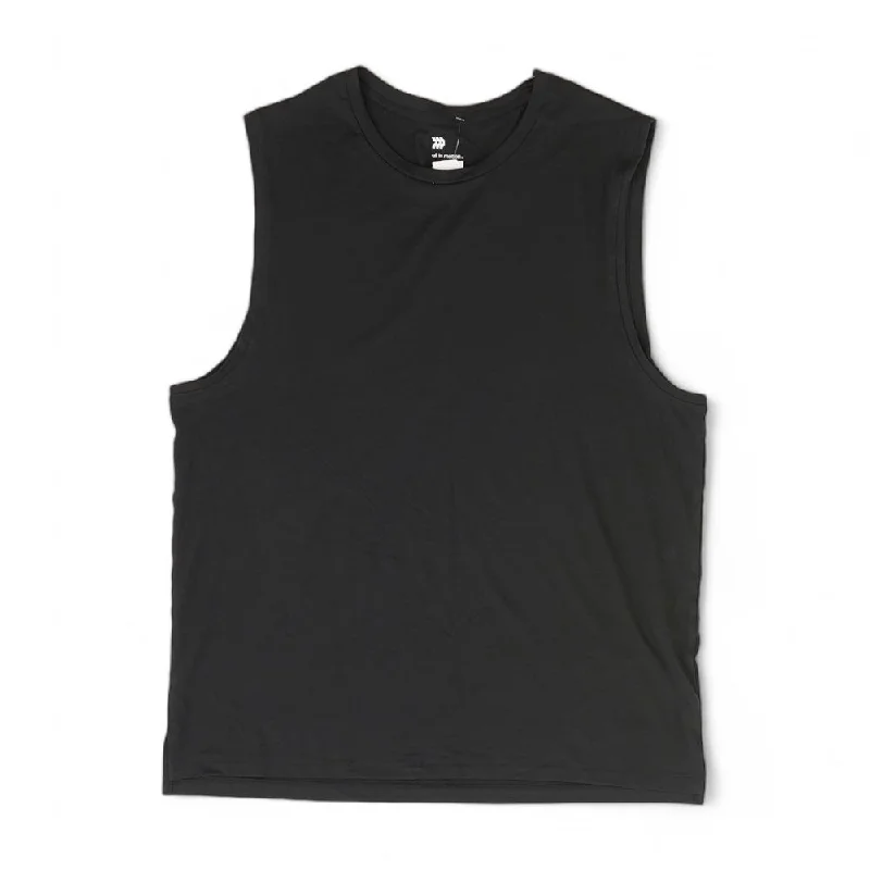 Men's Shirts with Geometric PatternsBlack Solid Tank