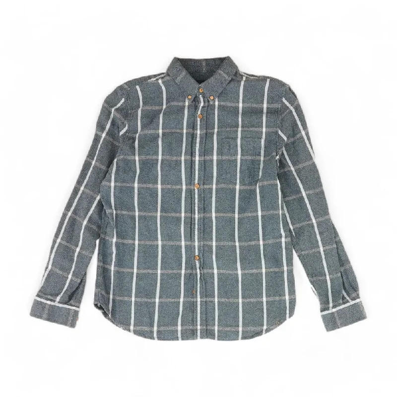 Comfortable Men's Polo ShirtsBlue Check Flannel Button Down