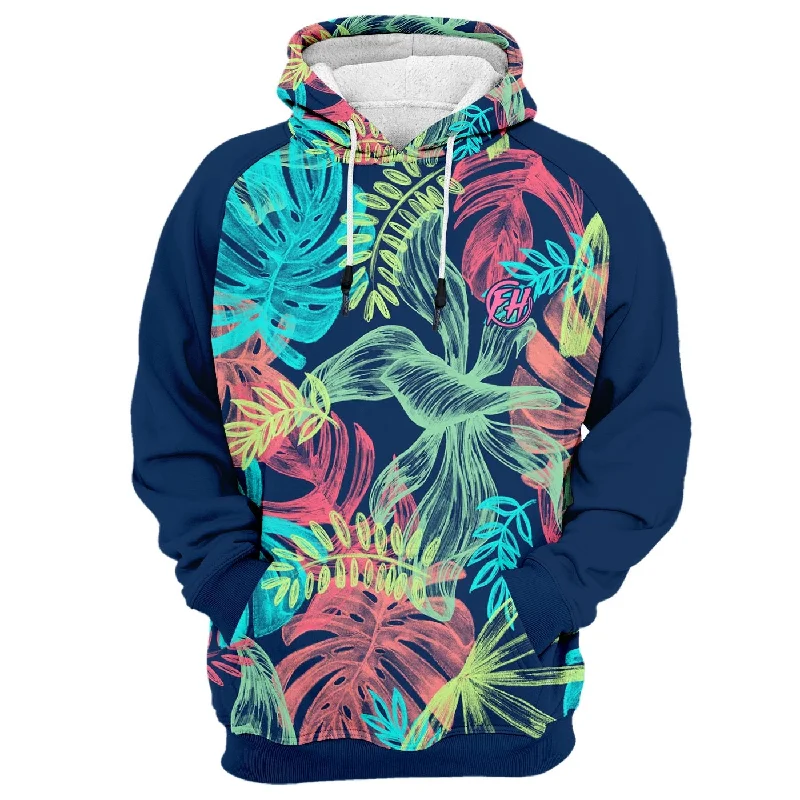 Men's Hoodies with Asymmetric ZippersColorful Leaves Hoodie