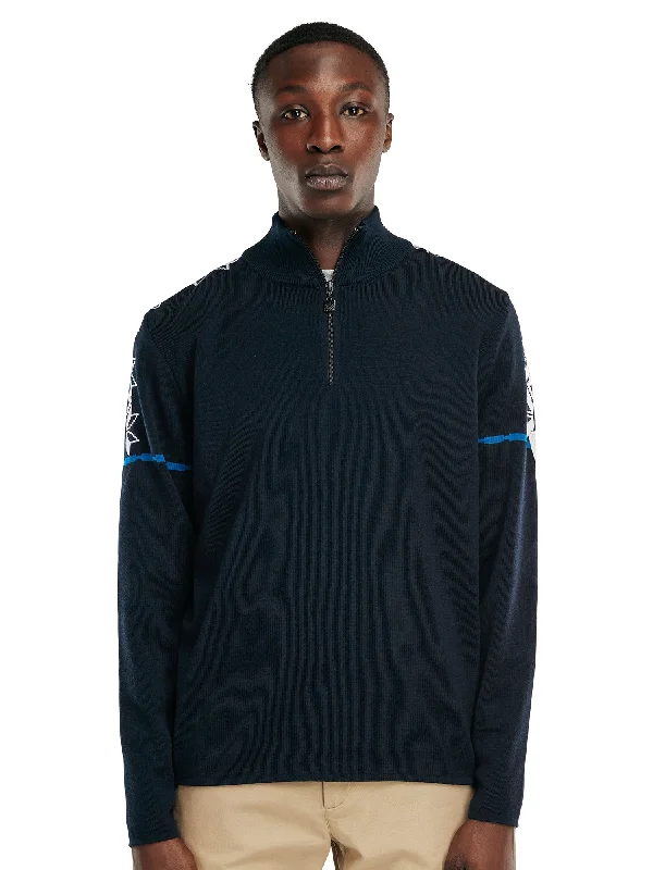 Men's Sweaters with Contrast TrimDale of Norway - Mt. Blatind Sweater - Navy