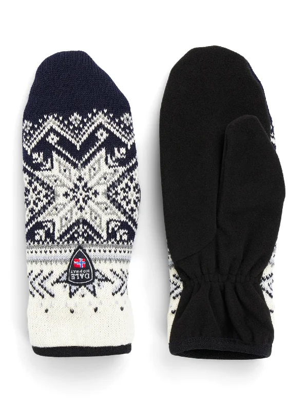 Men's Sweaters with Checkerboard PatternsDale of Norway - Vail Polar Mitts - Off-White/Marine/Navy