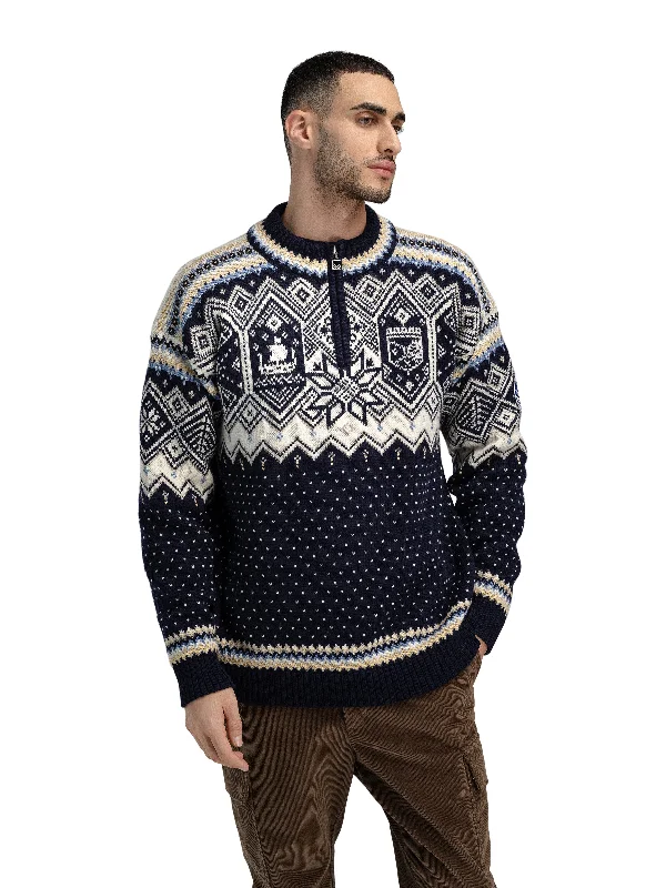 Chic Men's Cashmere SweatersDale of Norway - VM Trondheim Men's Sweater - Navy/Off-White