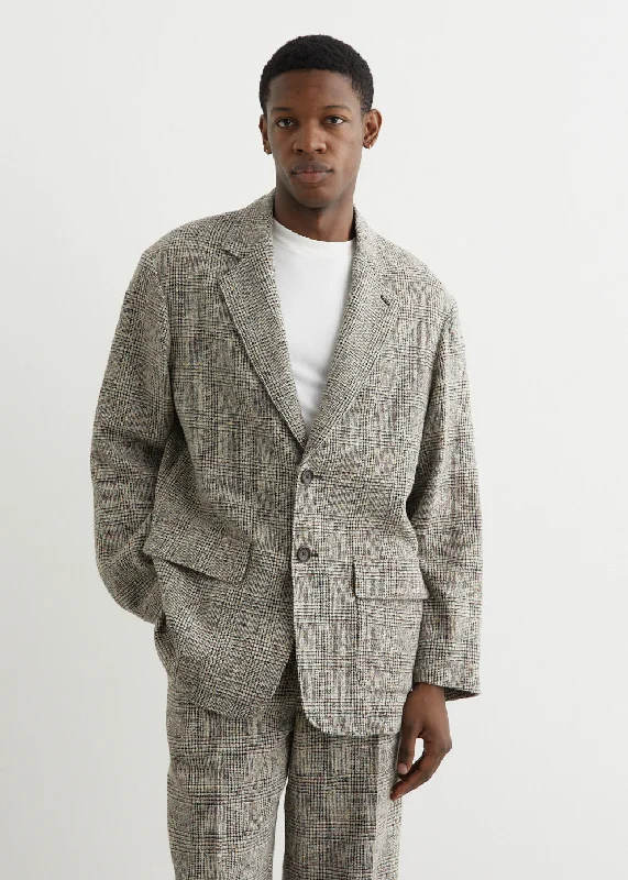 Men's Coats with Ripstop FabricDrape Nep Tweed Jacket