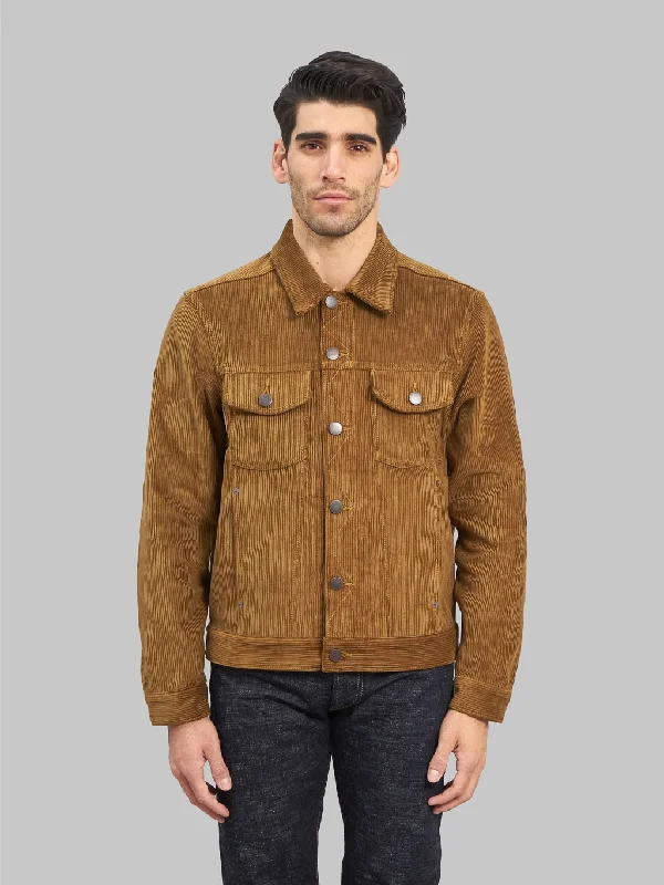 Men's Coats with Belted WaistsFreenote Cloth Classic Jacket Gold Corduroy