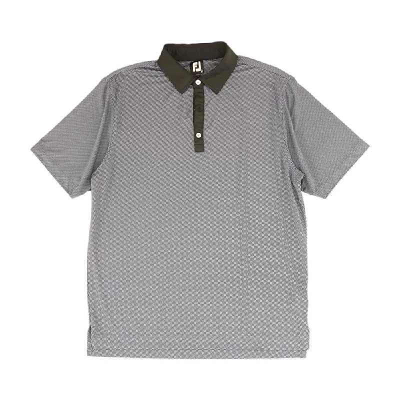 Elegant Men's Dress ShirtsGray Check Short Sleeve Polo