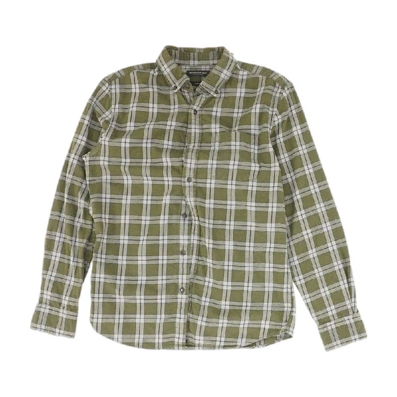 Men's Casual Shirts for Everyday WearGreen Plaid Long Sleeve Button Down