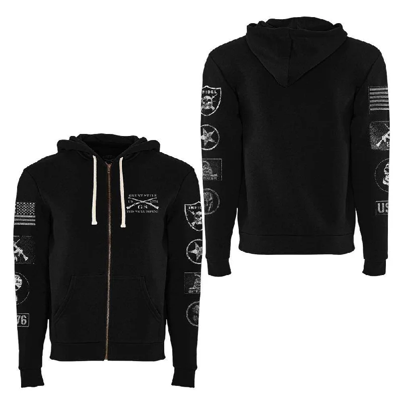 Durable Men's Canvas HoodiesGrunt Style Patch Full-Zip Hoodie - Black