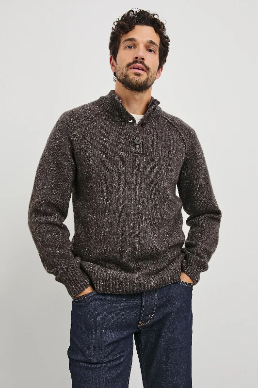 Men's Sweaters with Low-Neck DesignsHARDING SWEATER - CAROB