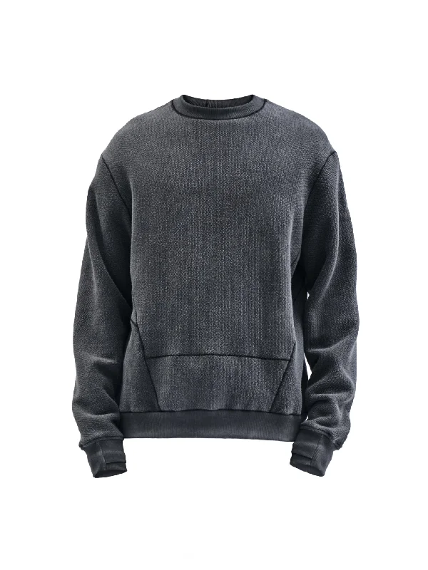 Men's Hoodies for Short Menharria crewneck cold dyed grey