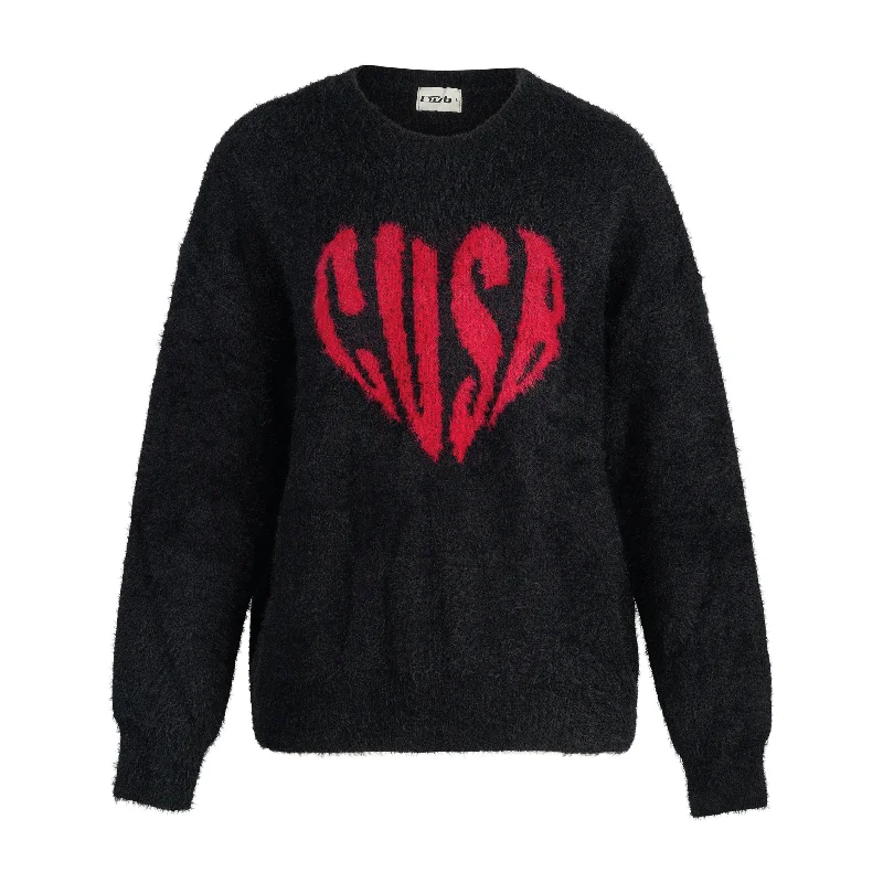 Men's Sweaters for Everyday WearHEART MOHAIR BLACK