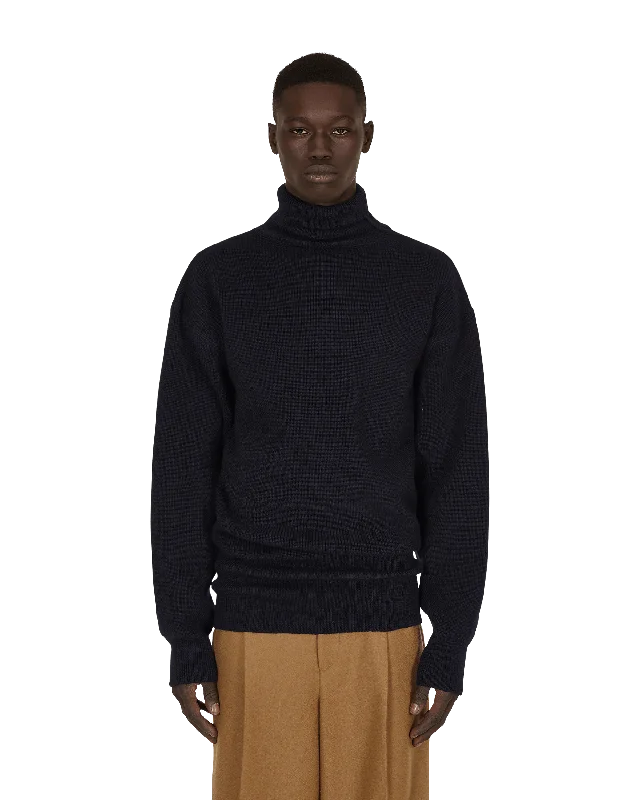 Men's Sweaters with Ribbed WaistbandsTurtleneck Sweater Blue