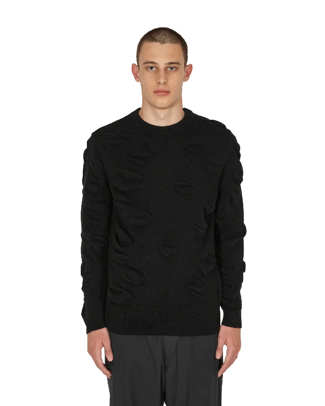 Men's Sweaters with Herringbone PatternsEuphoria Crewneck Sweater Black