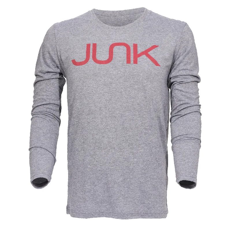 Men's Hoodies with DrawstringsJUNK Heather Gray Long Sleeve