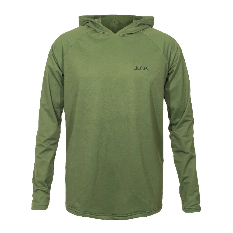 Lightweight Men's Running HoodiesJUNK Tactical Green Performance Hoodie