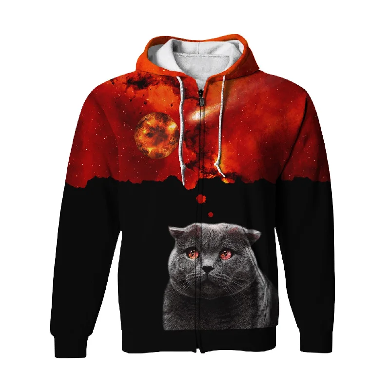 Stylish Men's Designer HoodiesKitty Cat Zip Up Hoodie