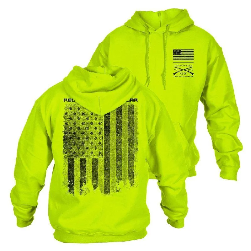 Men's Hoodies with Reinforced HemsRed Blood Blue Collar®  Hoodie - Safety Green