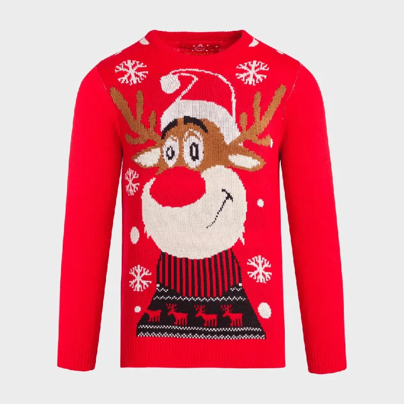 Durable Men's Acrylic SweatersMen's Rudolph Christmas Jumper