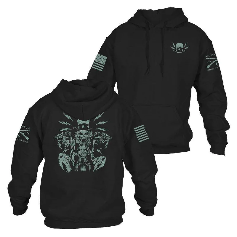 Men's Hoodies with LogoUncle Sam Freedom Rider Hoodie - Black