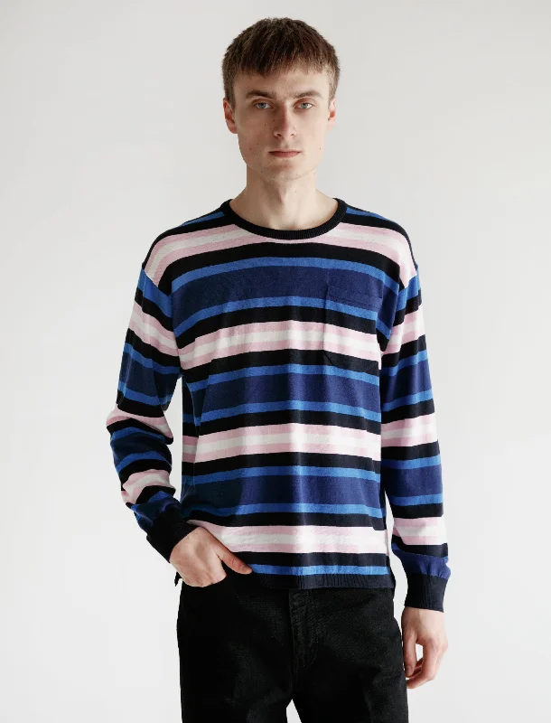 Men's Sweaters with Skinny FitsHennessy Long Sleeve Multi Stripe