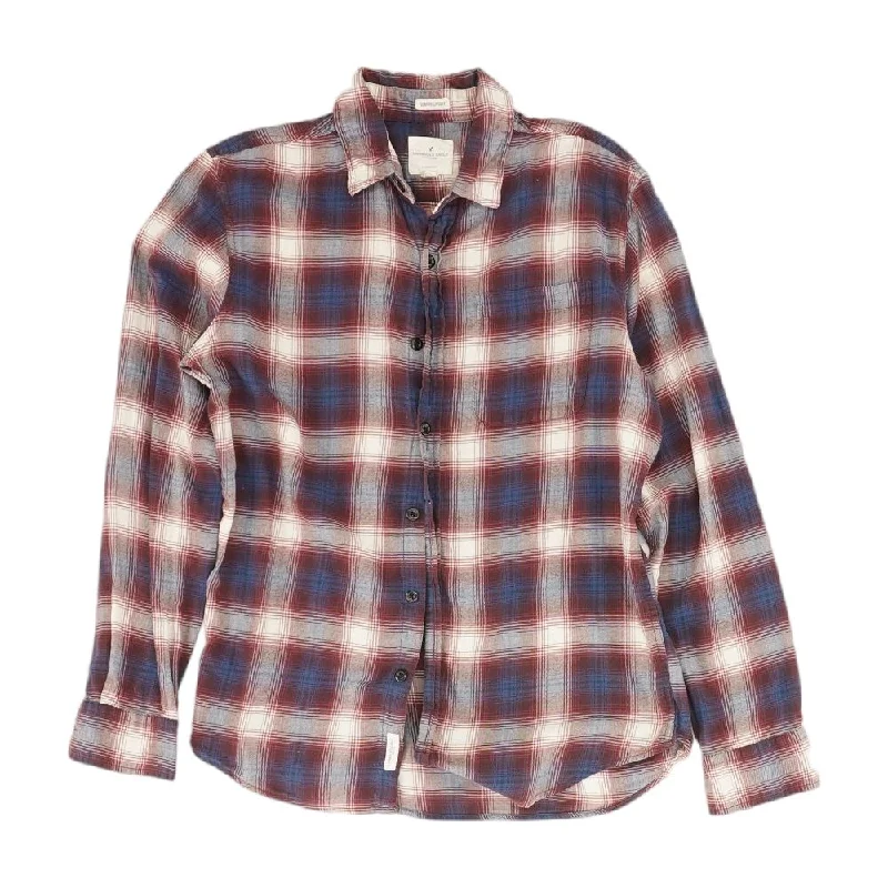 Men's Shirts for Outdoor ActivitiesMulti Plaid Long Sleeve Button Down