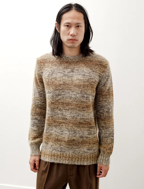 Men's Sweaters with Tapered ShapesSigfred Space Dye Heathland Brown