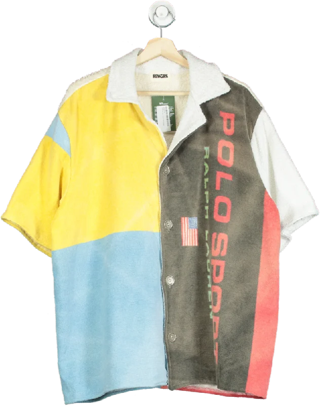 Men's Shirts with Custom MonogramsPolo Sport Vintage Threads Multicoloured Towelling Button Down UK XL