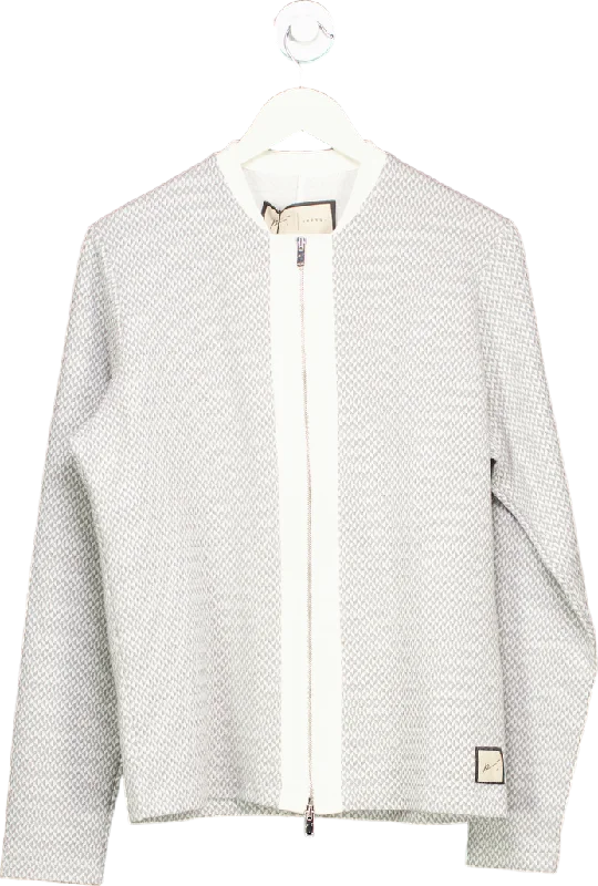 Men's Shirts with Patch PocketsPrevu. Grey Webster LS Zip Crew TOP UK L