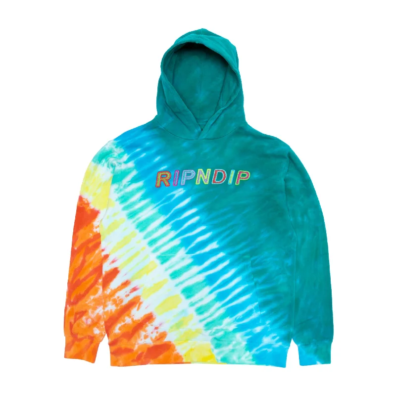 Men's Hoodies with Security PocketsPrisma Hoodie (Teal Rainbow Dye)