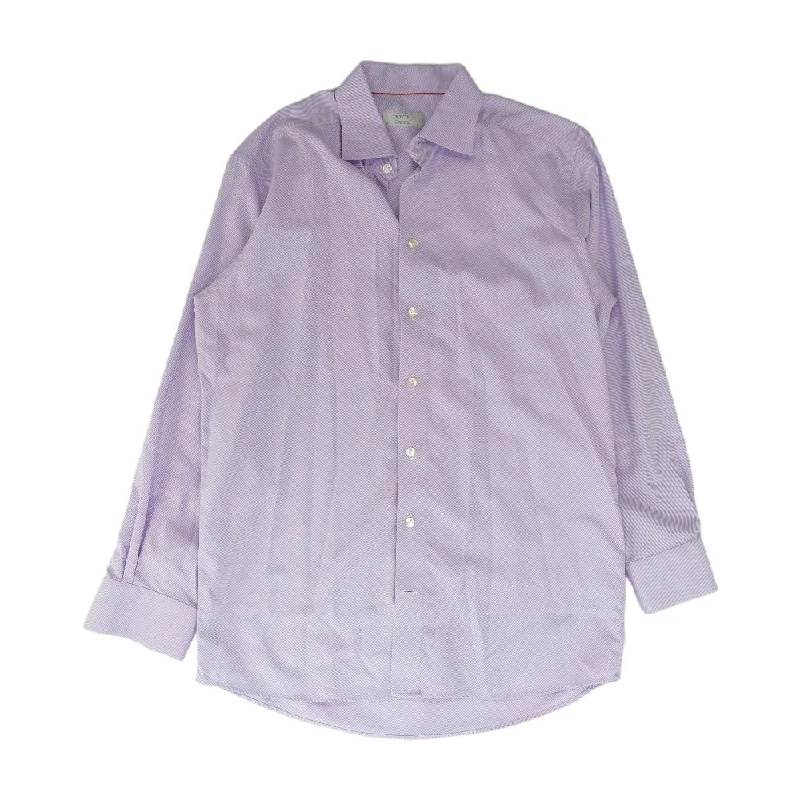 Men's Shirts with Embellished HemlinesPurple Striped Long Sleeve Button Down