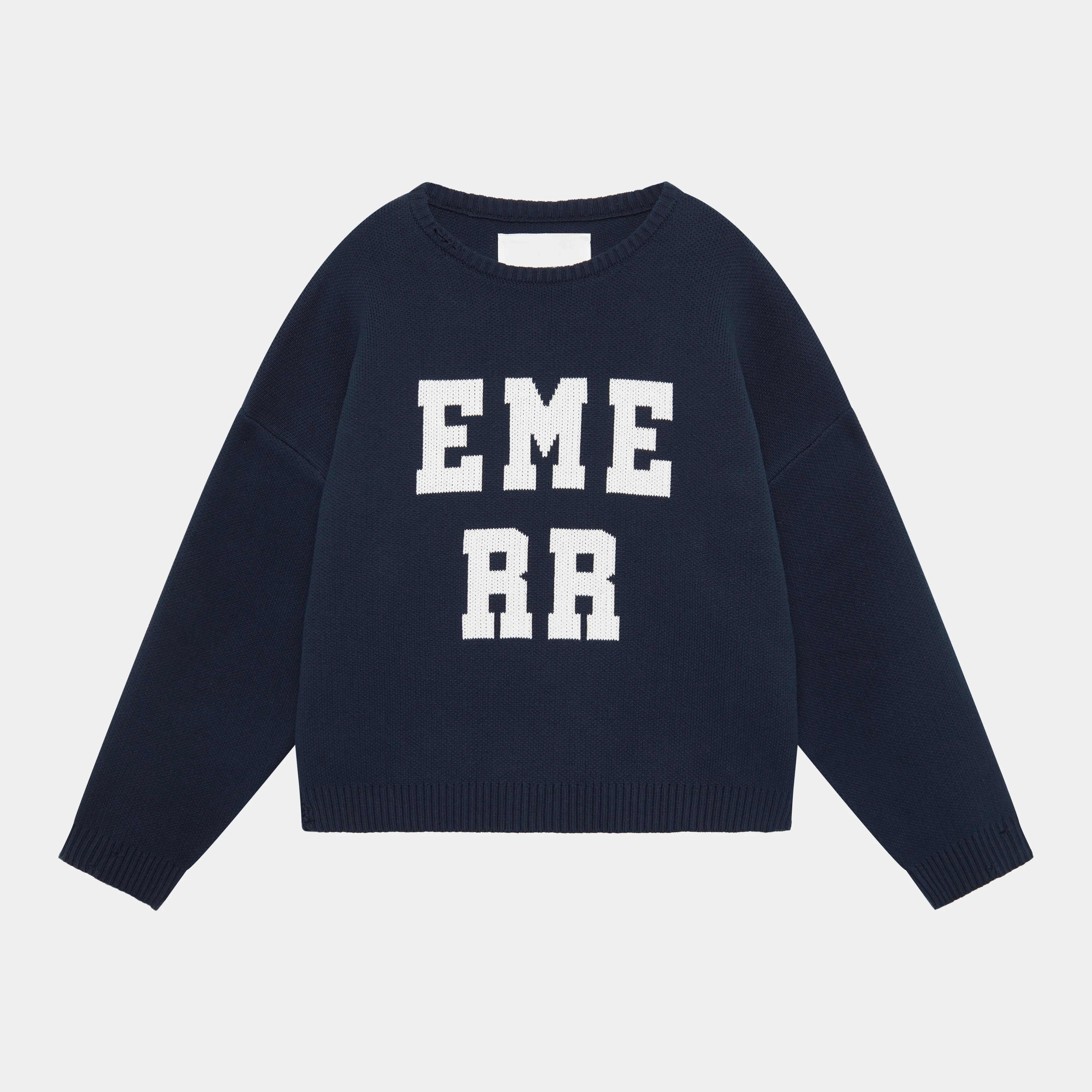 Striped Men's SweatersR Roller Navy Knit