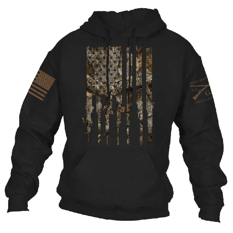 Men's Hoodies with Built-In HeadphonesRealtree Edge® Rifle Flag Hoodie - Black