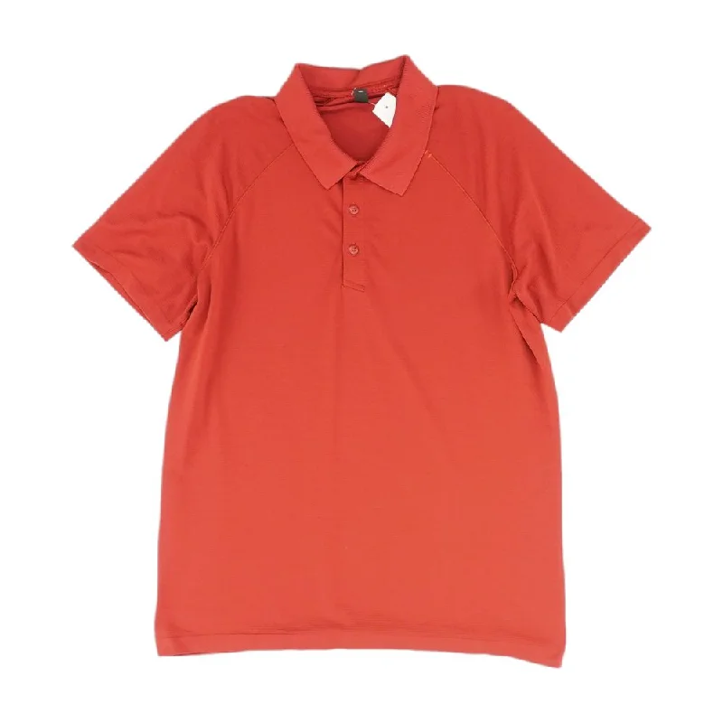 Men's Shirts with Wingtip CollarsRed Solid Short Sleeve Polo