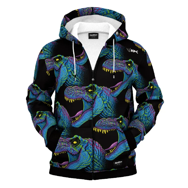 Men's Hoodies with Sublimated GraphicsRex Pattern Zip Up Hoodie