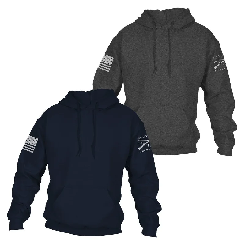 Men's Hoodies with EmbroideryStandard Issue Core Basic Hoodie 2 Pack - Navy & Dark Heather Gray