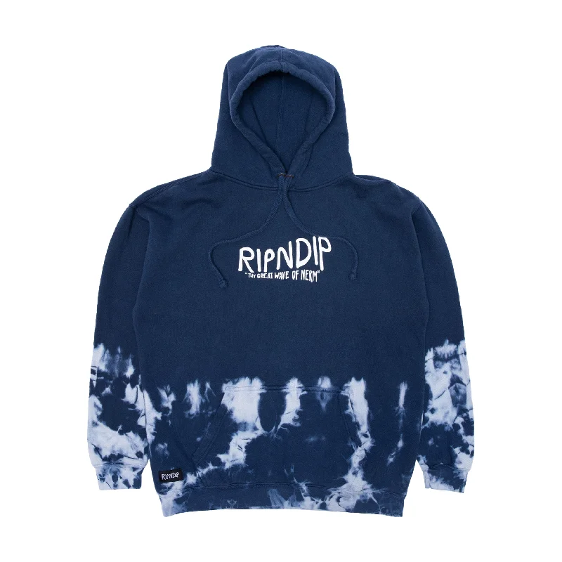 Men's Hoodies for WorkoutThe Great Wave Of Nerm Hoodie (Blue Dye)