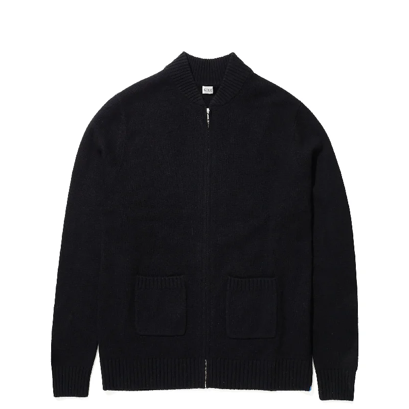 Men's Sweaters with Pleated DesignsThe Eddie - Black