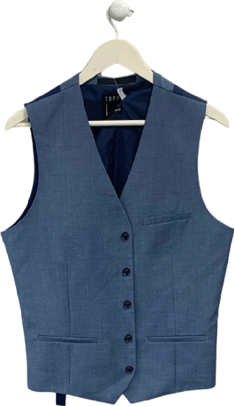 Men's Shirts with Belt LoopsTopman Blue Formal Waistcoat UK 42