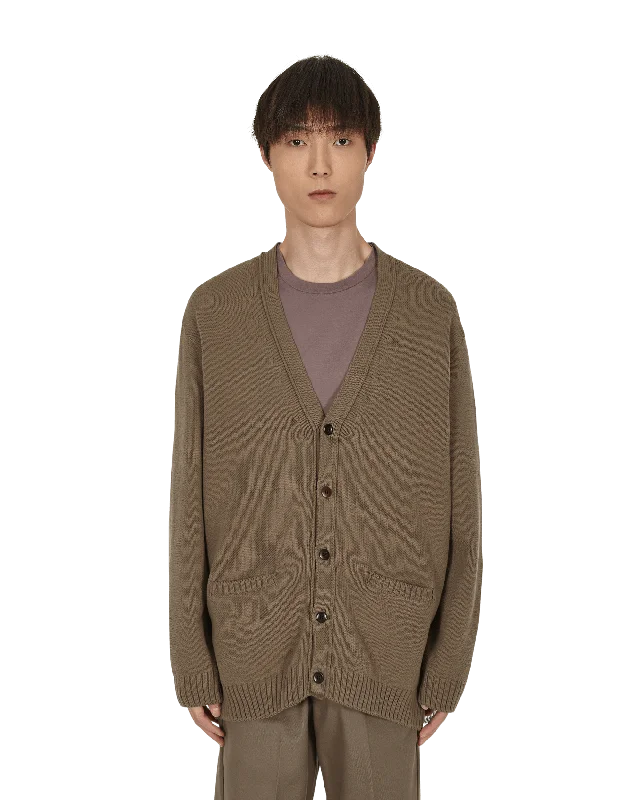 Men's Sweaters with Tapered ShapesSplit Cardigan Brown