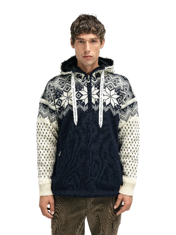 Men's Sweaters with Tailored FitsDale of Norway - Vegard WP Men's Hoodie In Navy/Off-White/Smoke