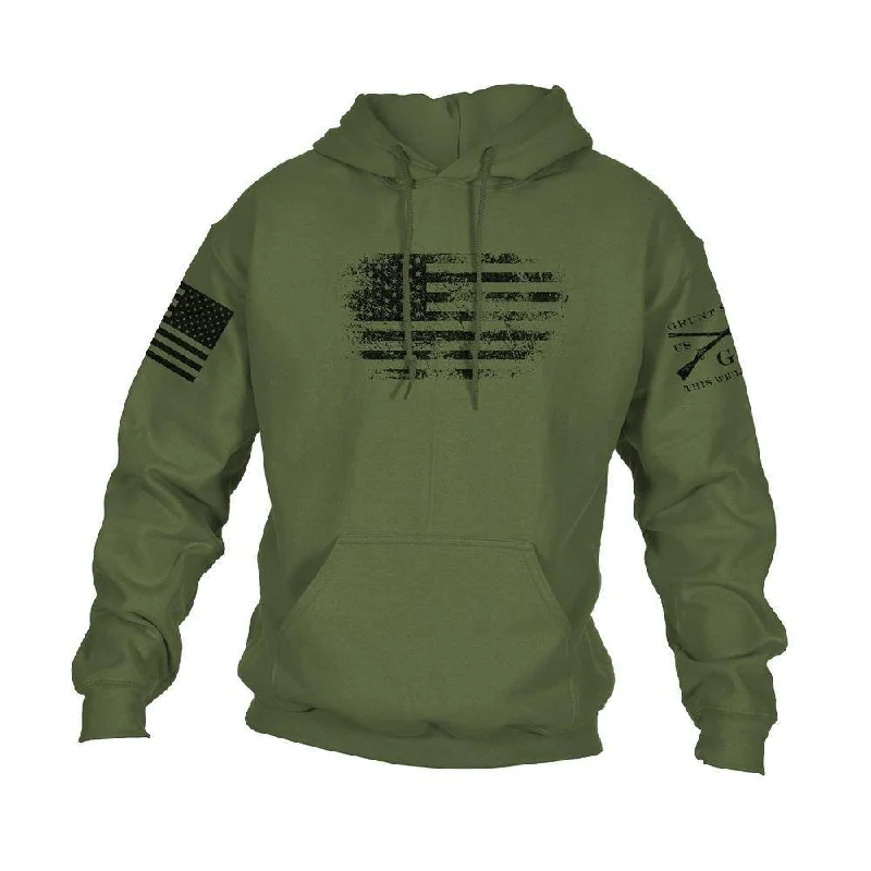 Lightweight Men's Running HoodiesVintage American Hoodie - Military Green