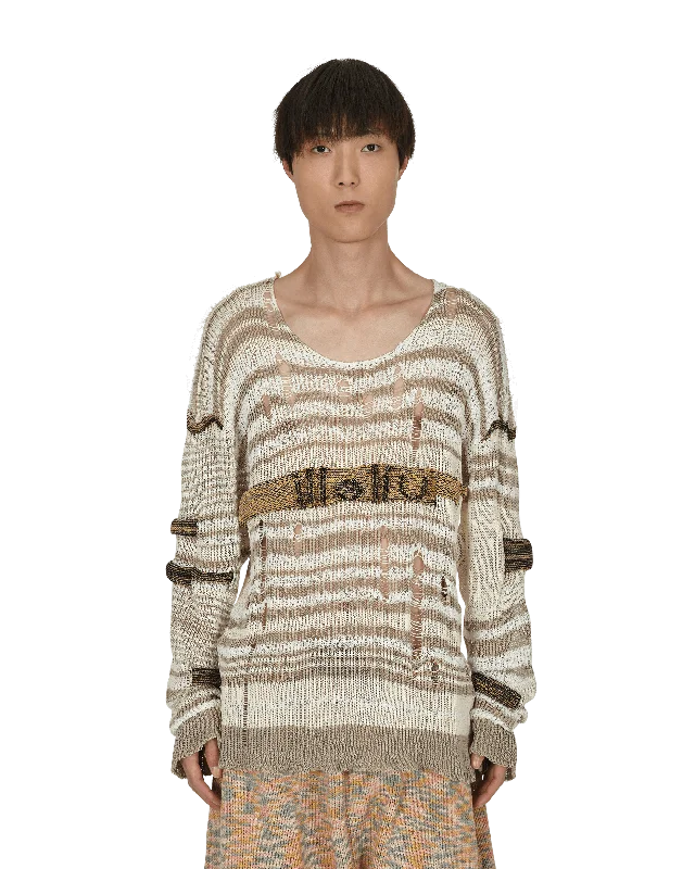 Trendy Men's Oversized SweatersChaga Reverse Logo Stitch Sweater Multicolor