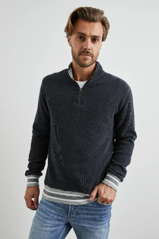 Men's Sweaters with Tapered ShapesWARD QUARTER ZIP - KNITTANY BLUE