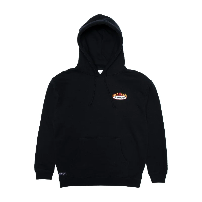 Men's Hoodies with Embroidered PatchesWelcome To Heck Hoodie (Black)