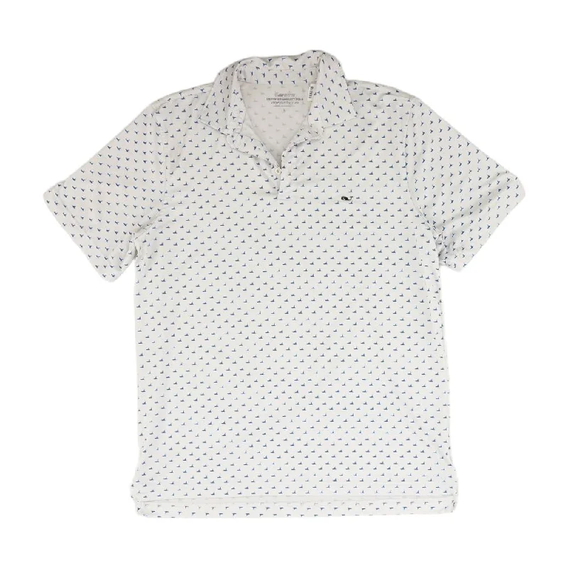 Men's Shirts with Animal PrintsWhite Graphic Short Sleeve Polo