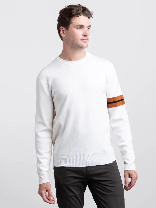 Men's Sweaters with Kangaroo PocketsWhite High Performance™ Wool Crewneck