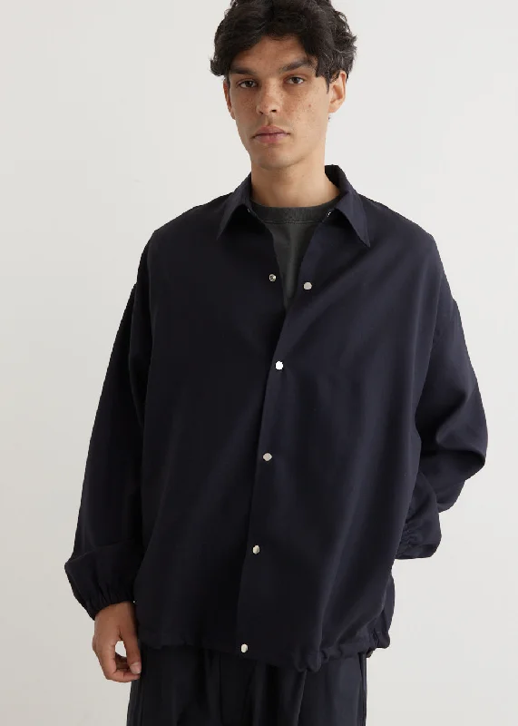 Men's Coats with Multi-Pocket DesignWool Coach Jacket