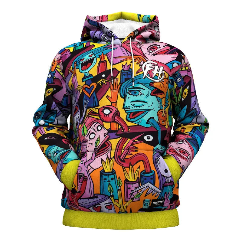 Men's Hoodies with Screen-Printed GraphicsYellow World Hoodie